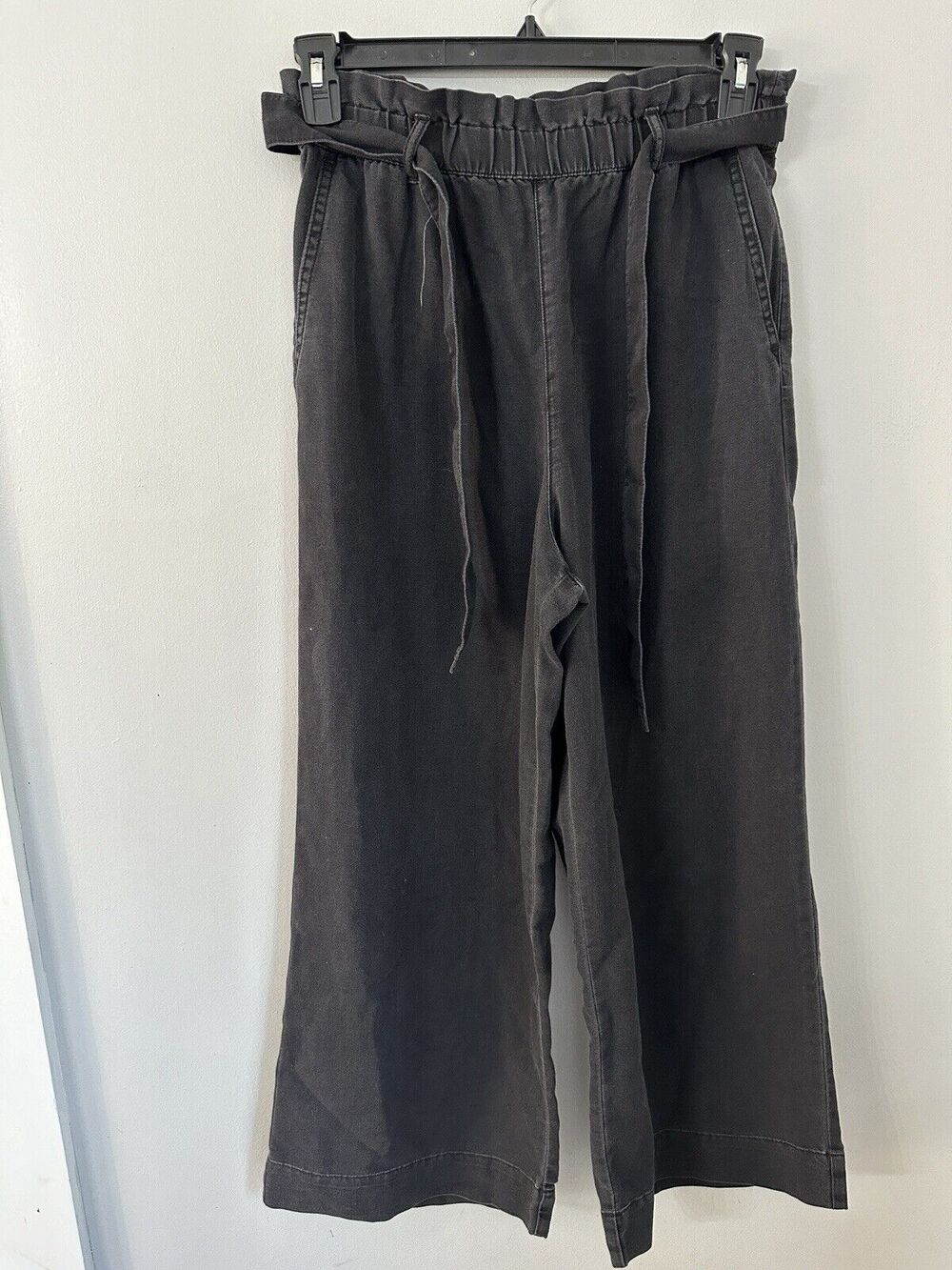 Women's & Denim Moulant Cheville High Waist Pants Wide Ankle 4 Black